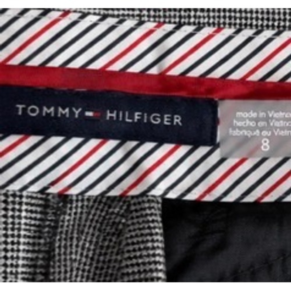 Tommy Hilfiger Womens Glen Plaid Dress Pants Grey Black White Size 8 Straight - Picture 4 of 6